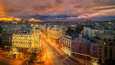  Madrid at Night by Anek Suwannaphoom