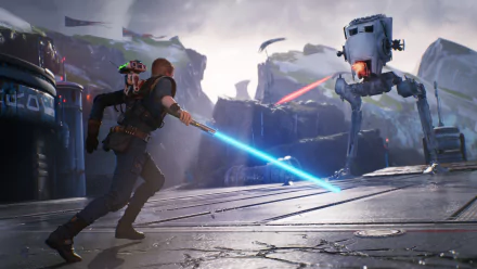 Cal Kestis AT-ST lightsaber Star Wars video game Star Wars Jedi: Fallen Order HD Desktop Wallpaper | Background Image