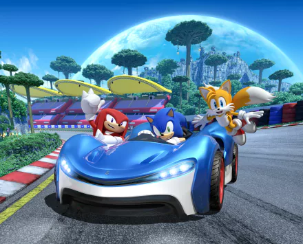 Sonic the Hedgehog Knuckles the Echidna Miles 'Tails' Prower video game Team Sonic Racing HD Desktop Wallpaper | Background Image