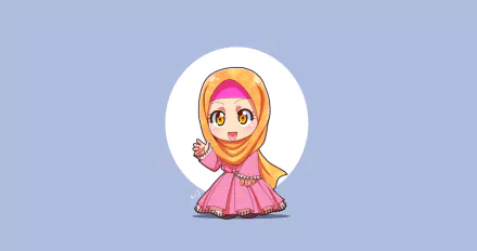 chibi hijab Anime Original HD Desktop Wallpaper | Background Image