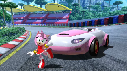 Amy Rose video game Team Sonic Racing HD Desktop Wallpaper | Background Image