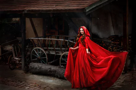 red dress redhead woman model HD Desktop Wallpaper | Background Image