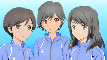 Chinatsu Nishio Akane Mizuno Aoi Takizawa Anime Tsuki ga Kirei HD Desktop Wallpaper | Background Image