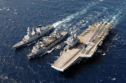 warship aircraft carrier French frigate Forbin French Aircraft Carrier Charles De Gaulle (R91) military HD Desktop Wallpaper | Background Image
