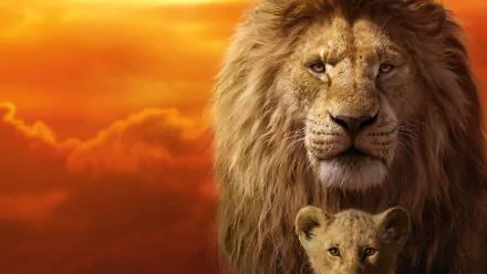 Mufasa and Simba in a captivating HD desktop wallpaper from The Lion King (2019) movie.