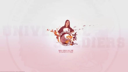 HD PC desktop wallpaper featuring a US Universal Soldiers emblem from the video game Counter Strike with a central character and dynamic, colorful splashes.