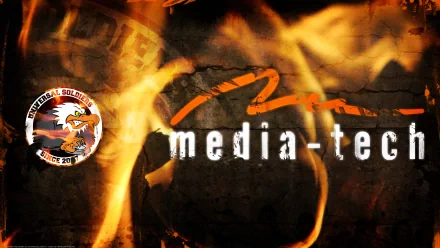 HD PC desktop wallpaper featuring US Universal Soldiers logo and fiery Media-Tech text, themed around Counter Strike video game.