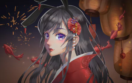 Mai Sakurajima Anime Rascal Does Not Dream of Bunny Girl Senpai HD Desktop Wallpaper | Background Image
