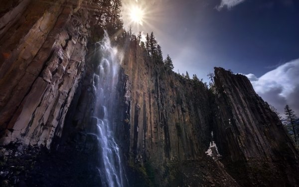 Nature Waterfall Waterfalls Cliff HD Wallpaper | Background Image