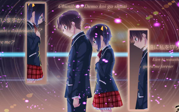 Rikka Takanashi Yūta Togashi Anime Love Chunibyo & Other Delusions HD Desktop Wallpaper | Background Image