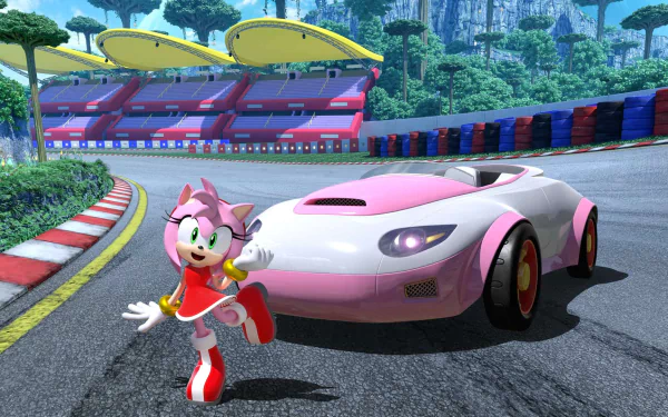 Amy Rose video game Team Sonic Racing HD Desktop Wallpaper | Background Image
