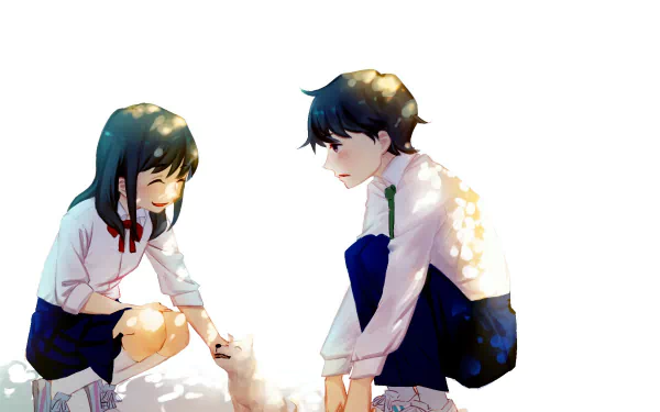 Kotarō Azumi Akane Mizuno Anime Tsuki ga Kirei HD Desktop Wallpaper | Background Image