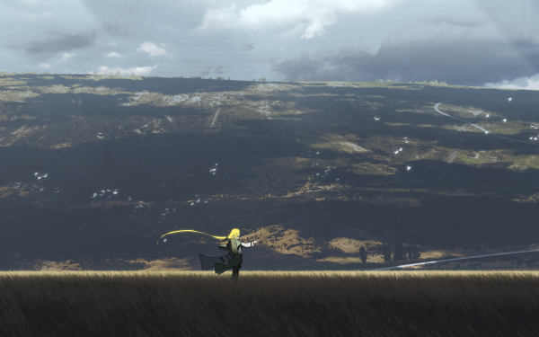Anime Landscape Blonde HD Wallpaper | Background Image