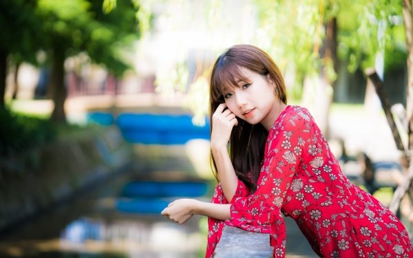 Women Asian Model Depth Of Field Dress Brunette HD Wallpaper | Background Image