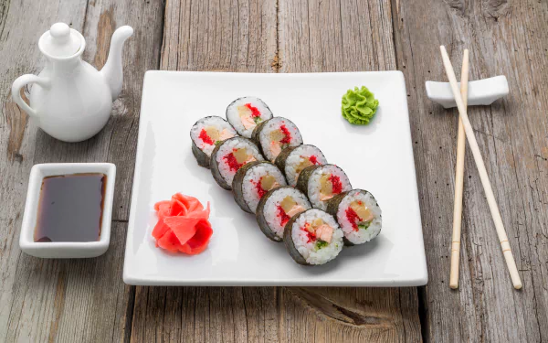 seafood still life chopsticks food sushi HD Desktop Wallpaper | Background Image