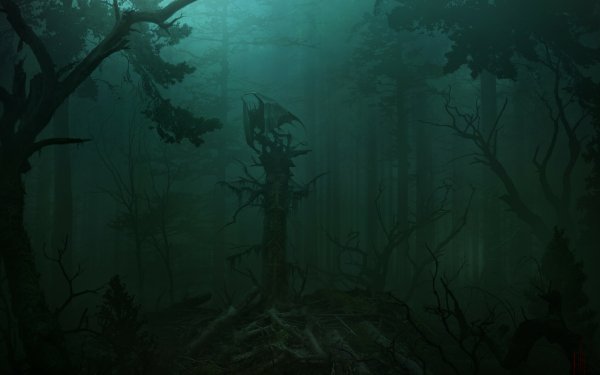 Dark Forest Demon Wings HD Wallpaper | Background Image