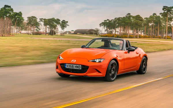 orange car car Mazda vehicle Mazda MX-5 HD Desktop Wallpaper | Background Image