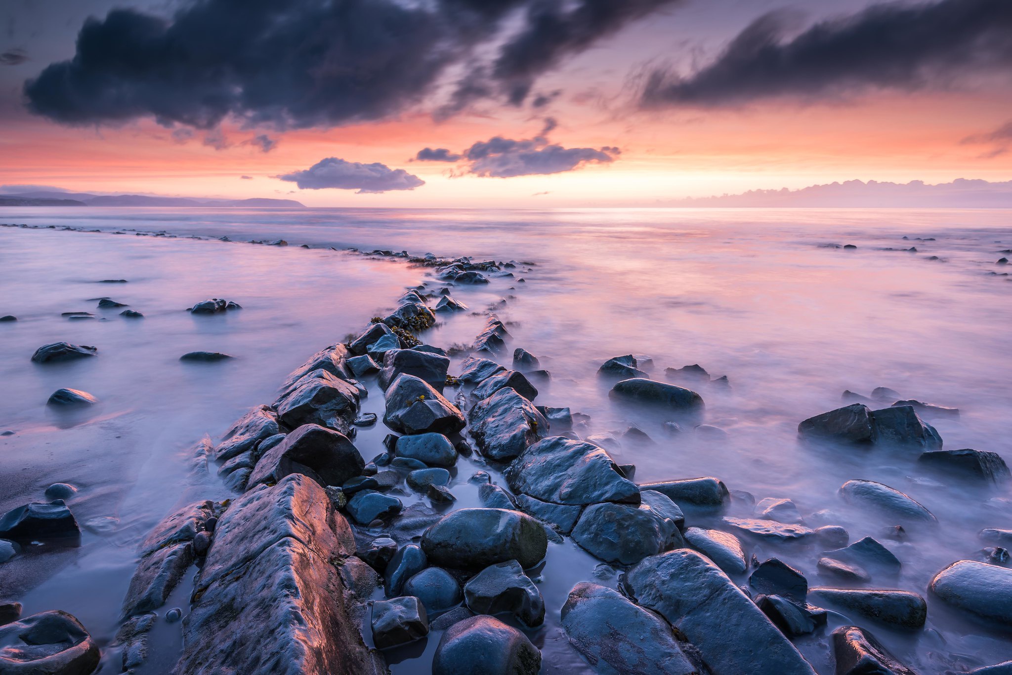 Horizon Nature Ocean Sea Stone Sunset HD WALLPAPER - KDE Store