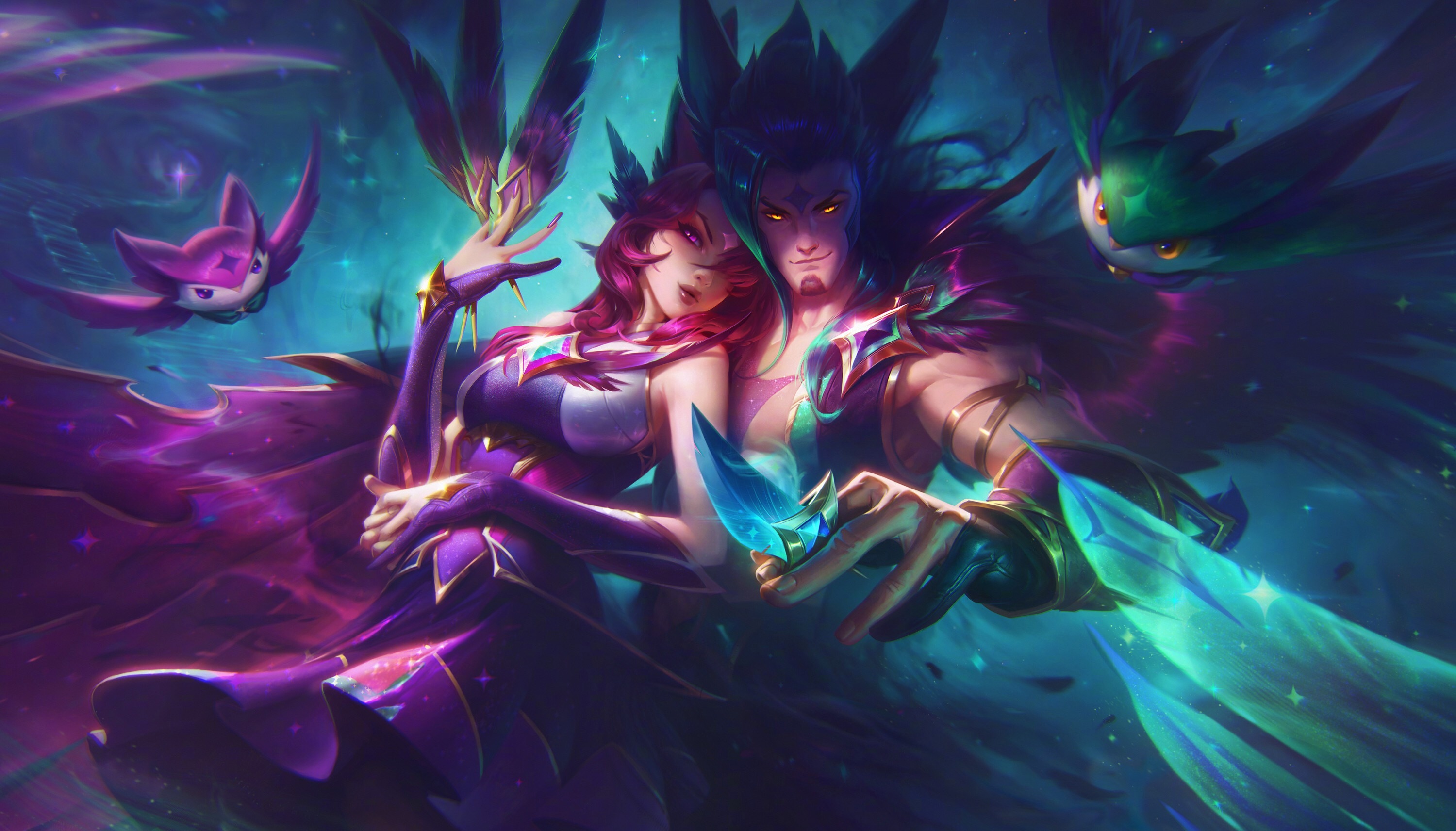 Star Guardian Xayah & Rakan HD Duvar kağıdı | Arka plan | 3000x1713 ...