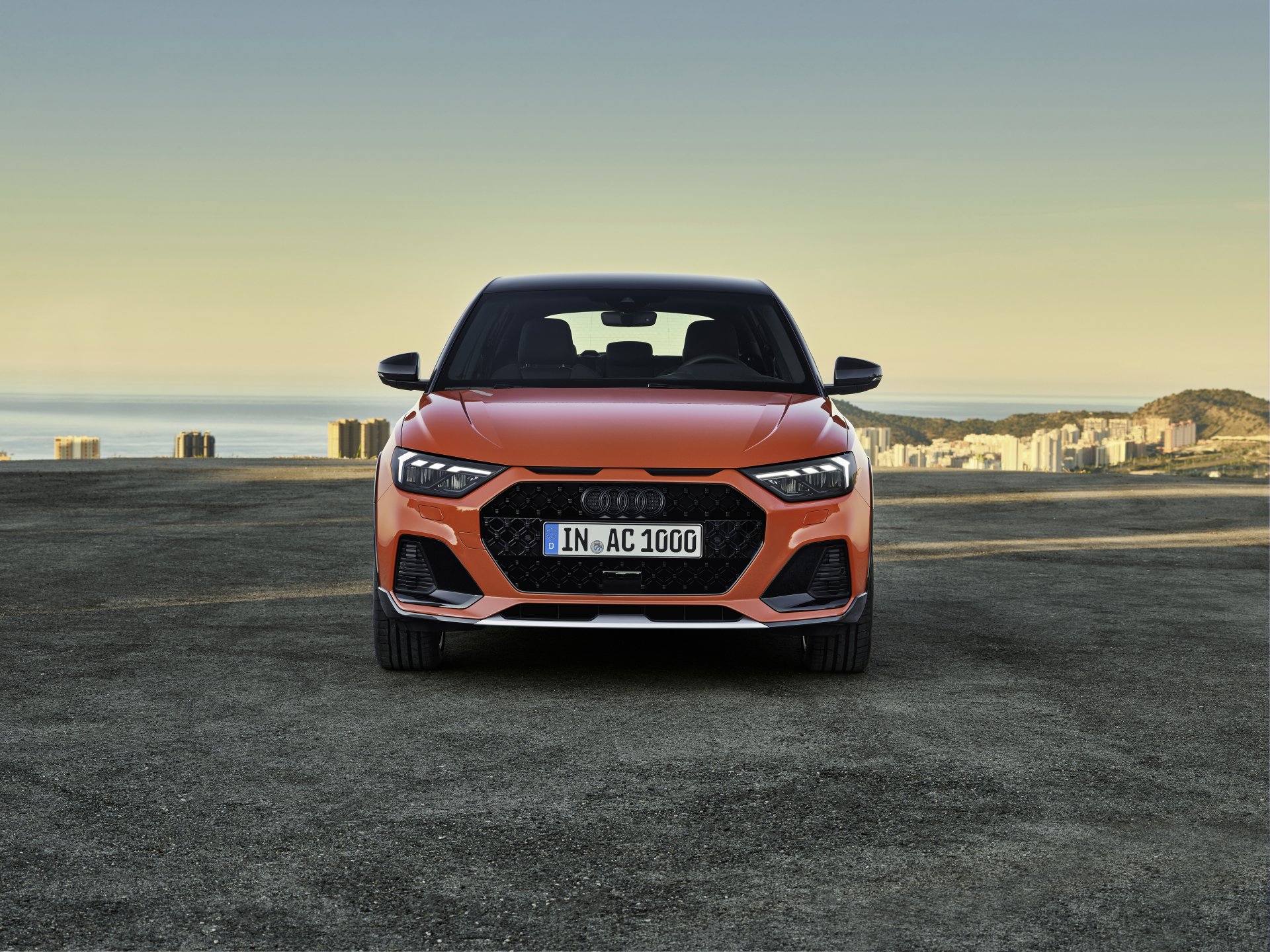 Download Compact Car Orange Car Car Audi Vehicle Audi A1 4k Ultra HD Wallpaper