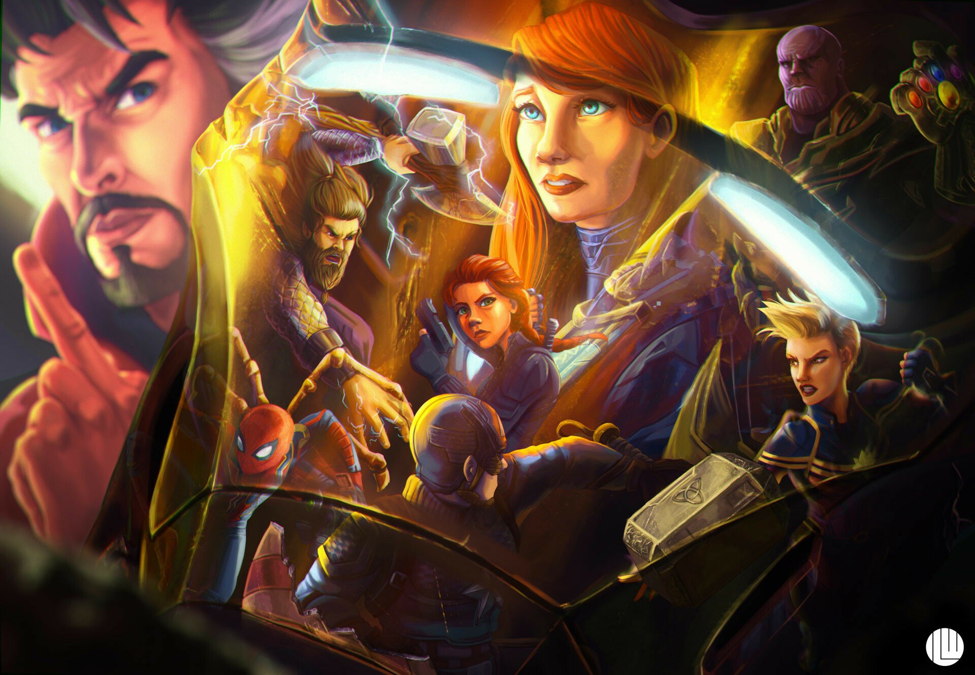 Download Pepper Potts Thanos Thor Black Widow Captain Marvel Captain America Spider Man Doctor Strange Movie Avengers EndGame HD Wallpaper by Ink &amp; Lightworks