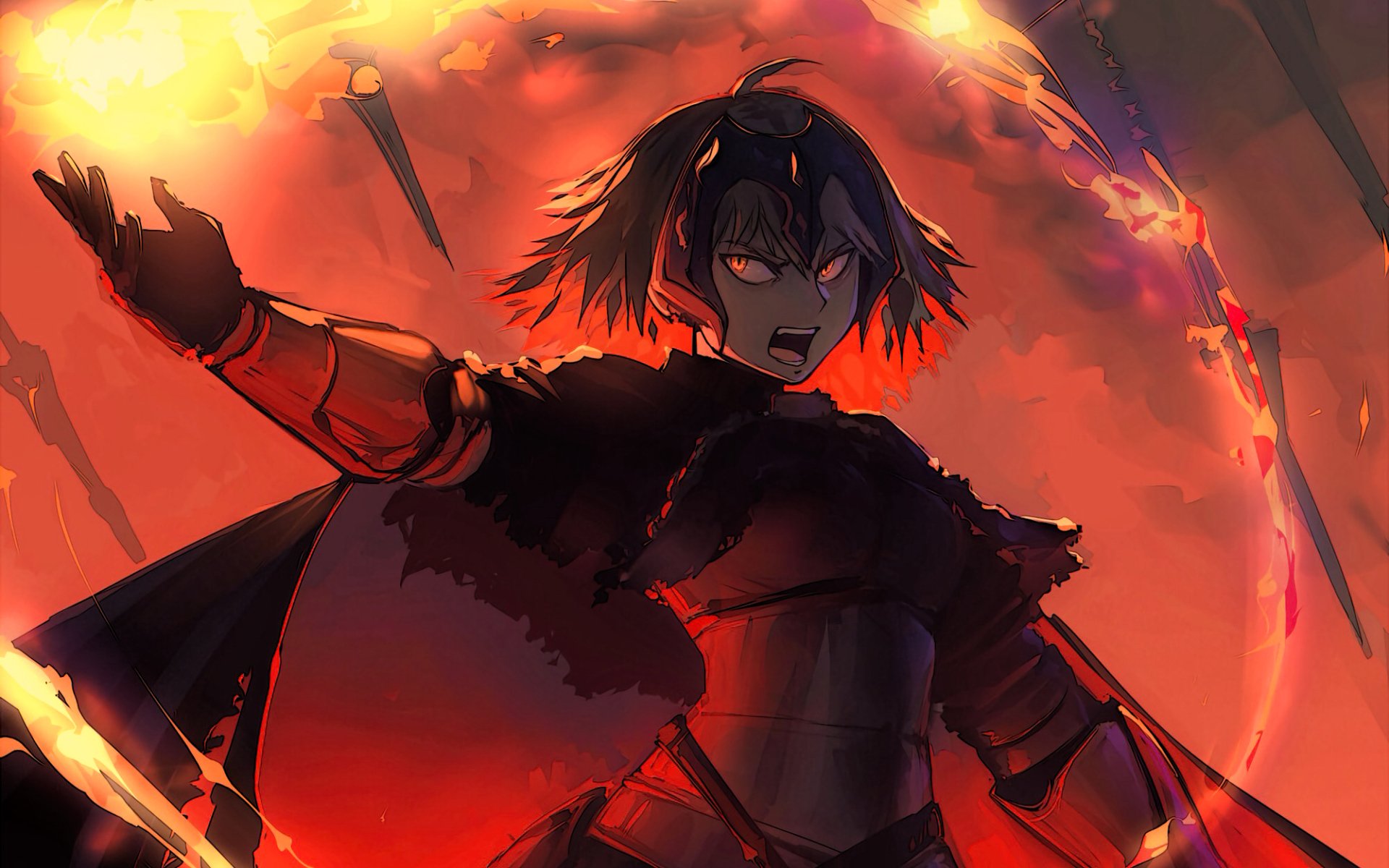 Download Short Hair Fire Avenger (Fate/Grand Order) Jeanne D'Arc Alter Anime Fate/Grand Order HD Wallpaper by Sol Ferrari