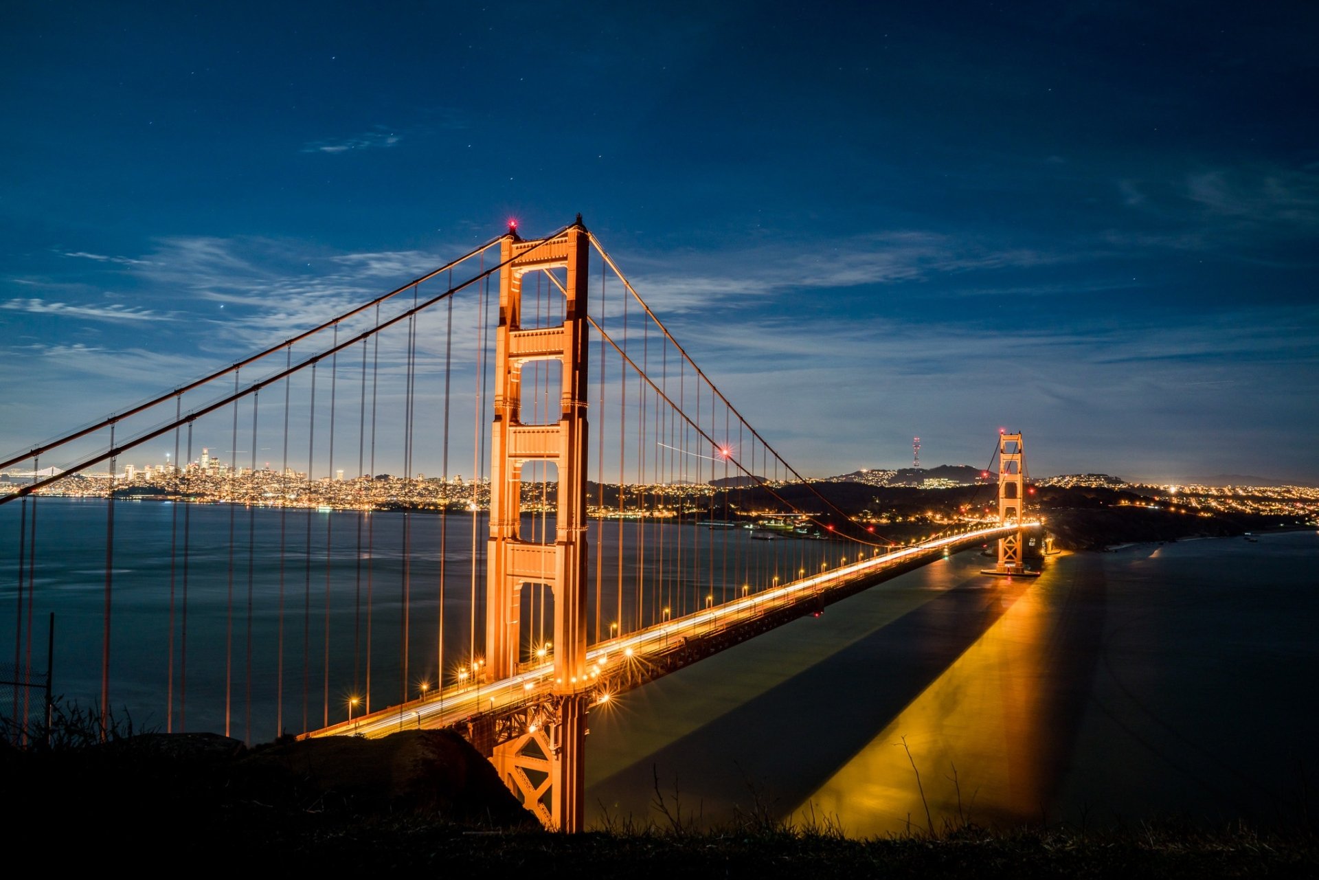 Download San Francisco Bridge Night Man Made Golden Gate HD Wallpaper