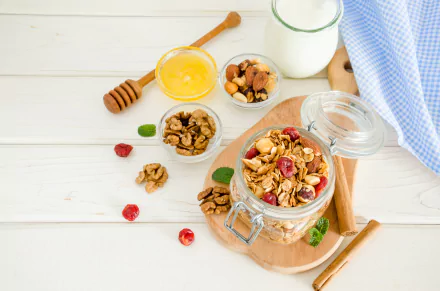still life muesli food breakfast HD Desktop Wallpaper | Background Image