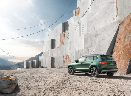 compact car green car SUV car Skoda vehicle Skoda Karoq HD Desktop Wallpaper | Background Image