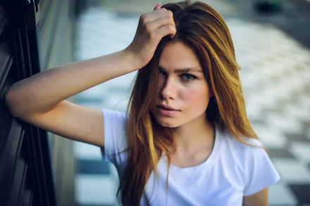 blue eyes redhead woman model HD Desktop Wallpaper | Background Image