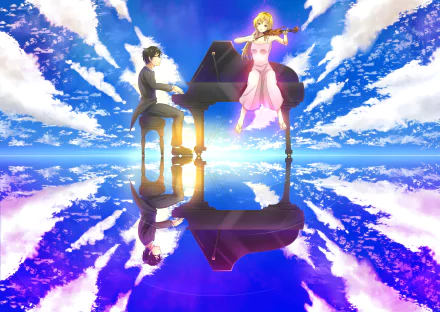 Kousei Arima Kaori Miyazono Anime Your Lie in April HD Desktop Wallpaper | Background Image