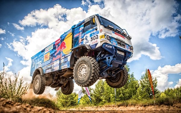Sports Rallying Vehicle Truck Kamaz Red Bull HD Wallpaper | Background Image