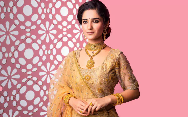 jewelry earrings necklace Indian actress brown eyes black hair Celebrity Ruhani Sharma HD Desktop Wallpaper | Background Image