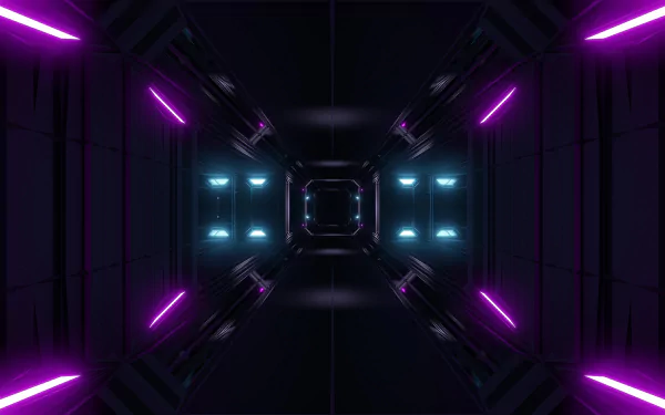  Space Station Corridor, Hallway Lights by tunnelmotions