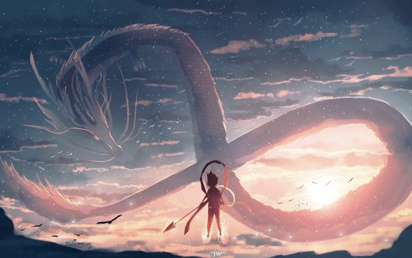 Anime Original Dragon Sky HD Wallpaper | Background Image