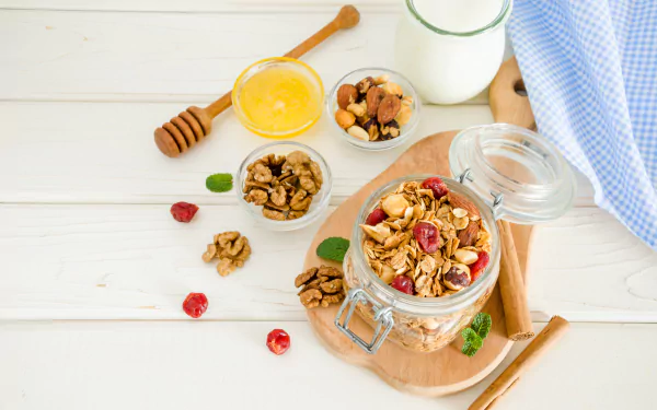 still life muesli food breakfast HD Desktop Wallpaper | Background Image