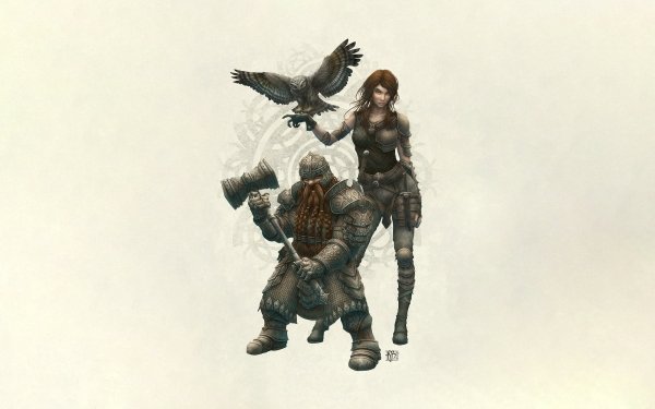 Fantasy People Owl Armor Dwarf Weapon HD Wallpaper | Background Image