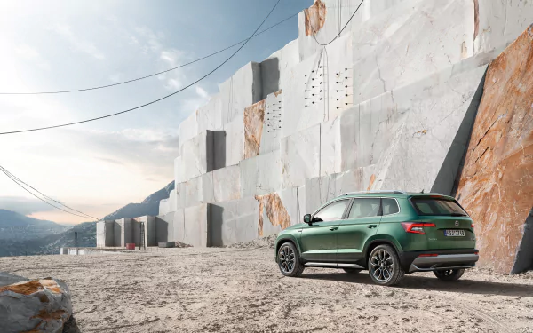 compact car green car SUV car Skoda vehicle Skoda Karoq HD Desktop Wallpaper | Background Image