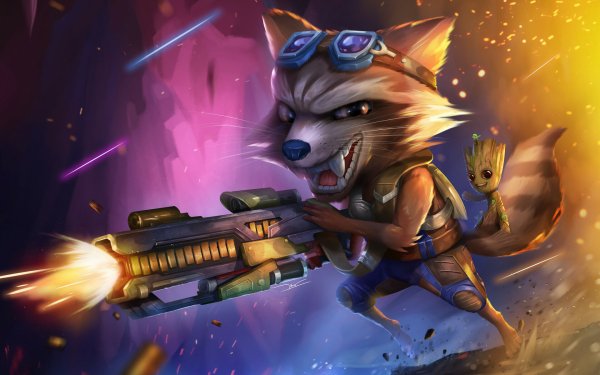 Comics Guardians Of The Galaxy Baby Groot Rocket Raccoon HD Wallpaper | Background Image