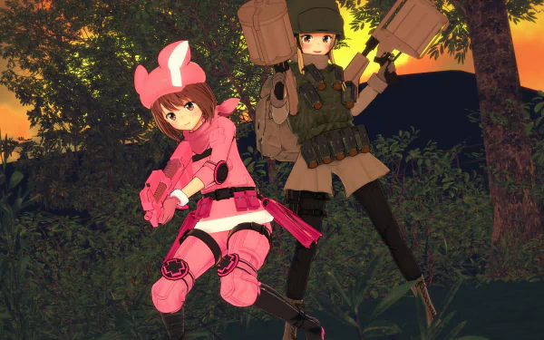 Karen Kohiruimaki Miyu Shinohara Fukaziroh (Sword Art Online) LLENN (Sword Art Online) Anime Sword Art Online Alternative: Gun Gale Online HD Desktop Wallpaper | Background Image
