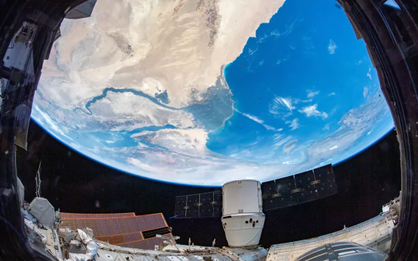 Cargo Dragon (SpaceX) space nile delta International Space Station Egypt nature Earth From Space HD Desktop Wallpaper | Background Image