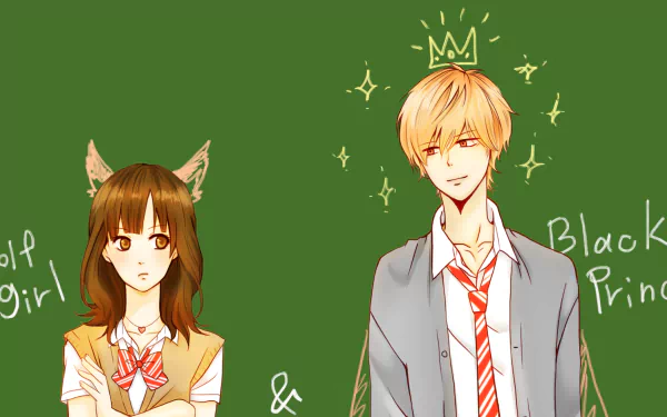 Erika Shinohara Kyouya Sata Anime Wolf Girl and Black Prince HD Desktop Wallpaper | Background Image