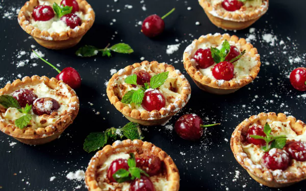 tart still life pastry cherry food dessert HD Desktop Wallpaper | Background Image