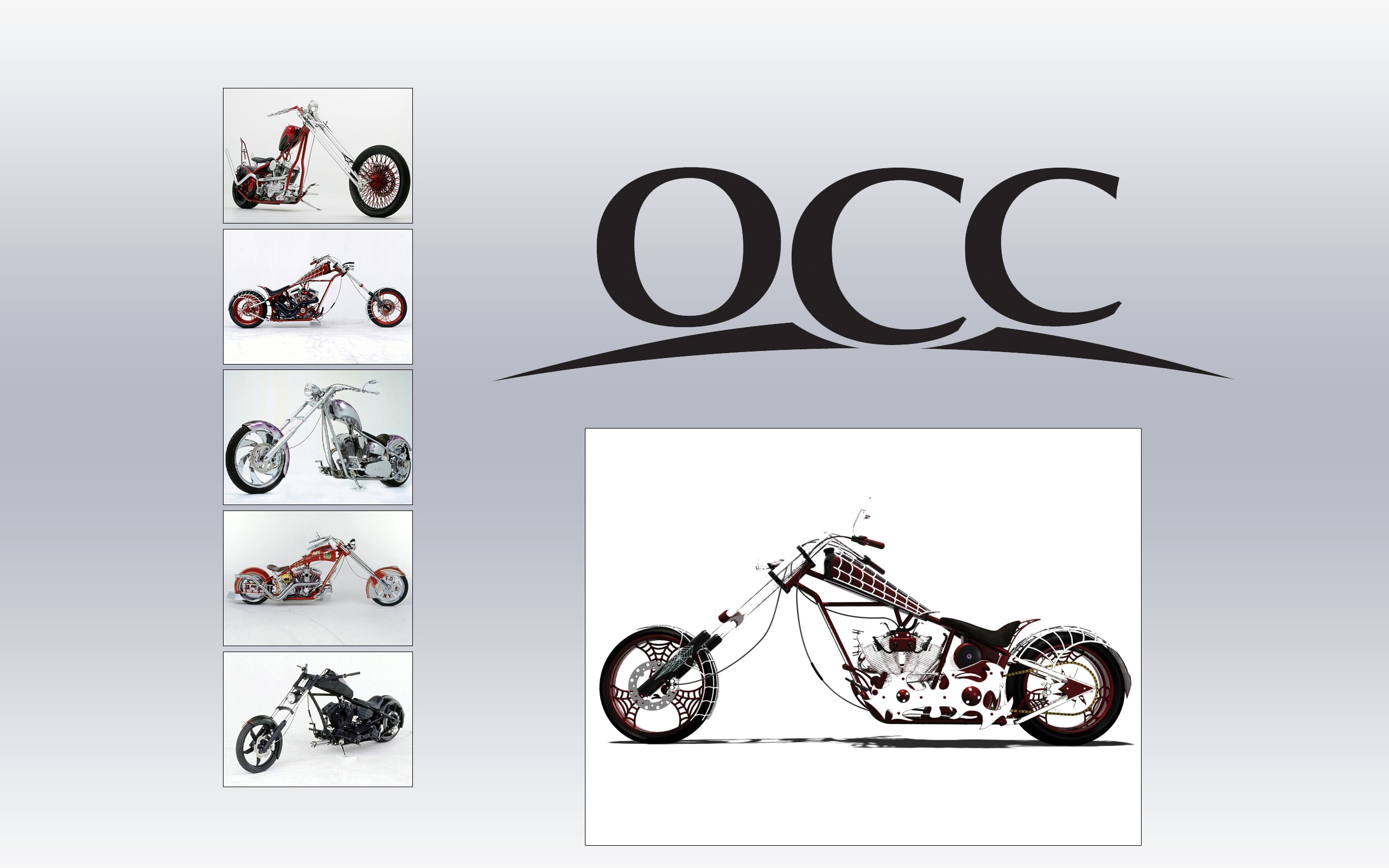 Orange County Choppers motorcycle on a desktop wallpaper.