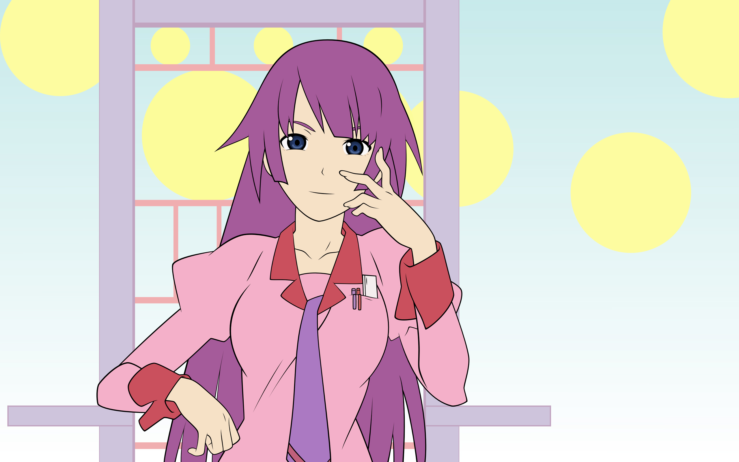 Hitagi Senjōgahara, a purple-haired character from the Anime series Monogatari