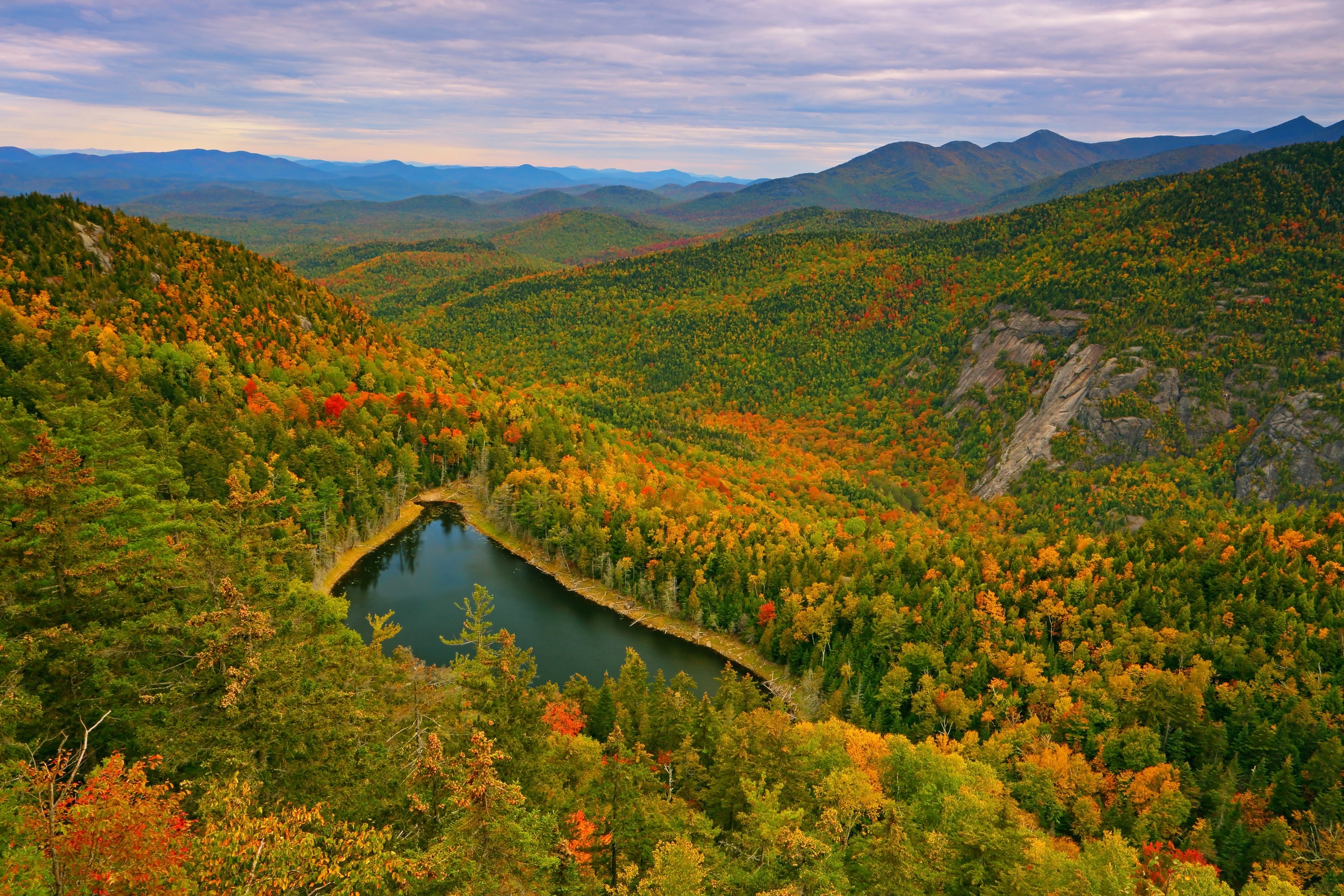 Download Nature Panorama Lake Mountain Forest Fall Landscape HD Wallpaper