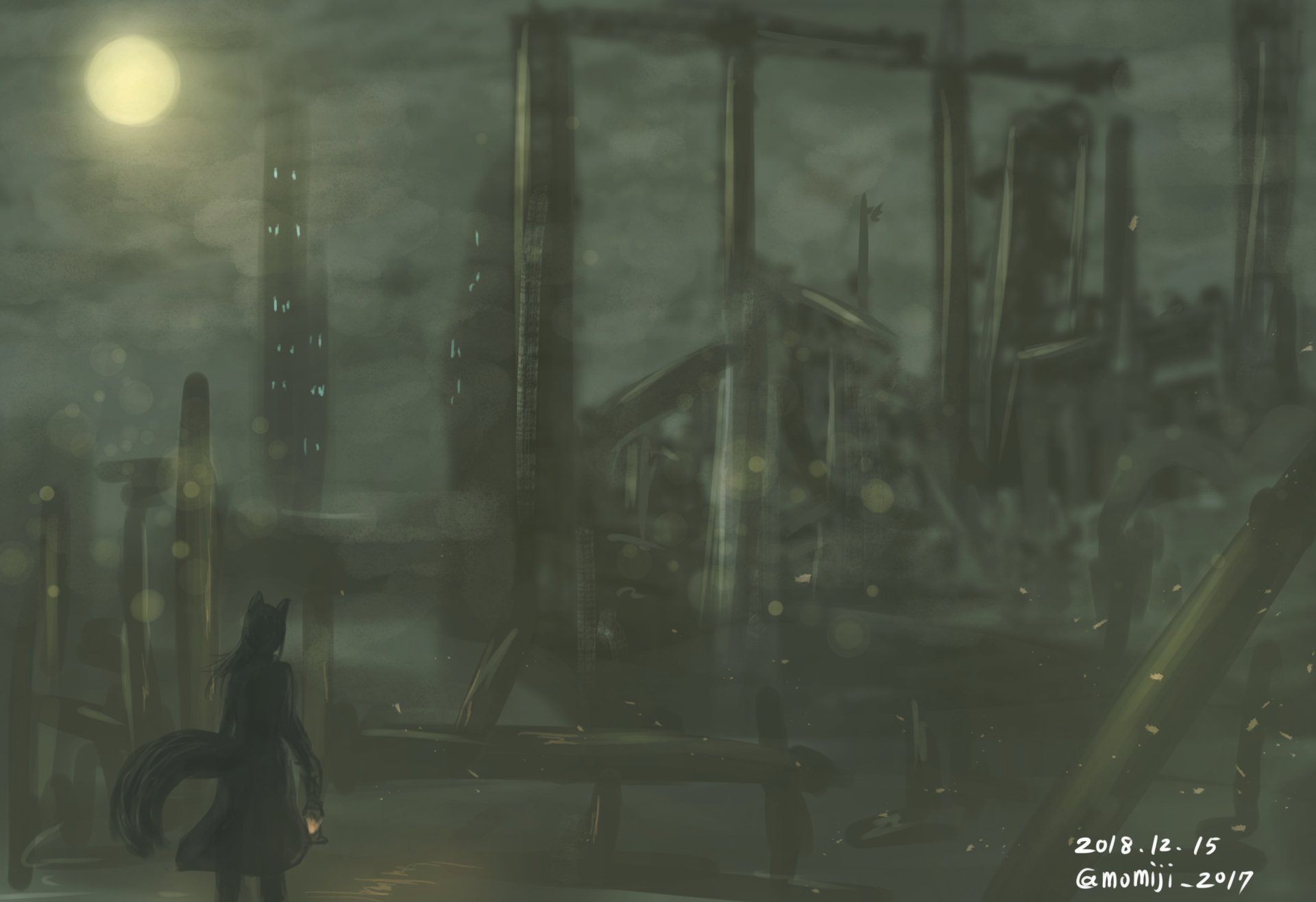 Download Animal Ears Construction Anime Original HD Wallpaper by 葉山 しぐれ