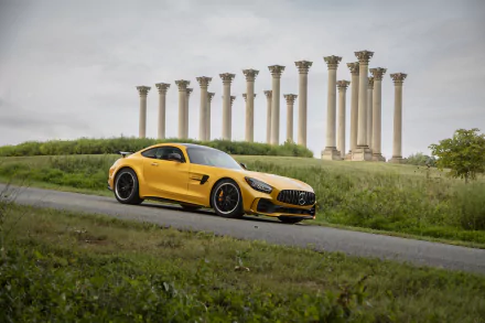 supercar yellow car car Mercedes-Benz vehicle Mercedes-AMG GT R HD Desktop Wallpaper | Background Image