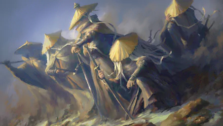 straw hat katana warrior fantasy samurai fantasy warrior HD Desktop Wallpaper | Background Image