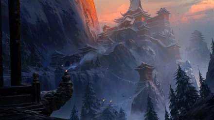  Taoist Temple on the snowy mountain by Haoran Li
